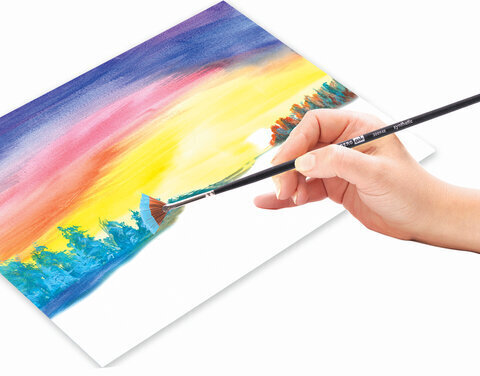 Кисть художественная профессиональная BRAUBERG ART CLASSIC, синтетика, мягкая, веерная, № 2, длинная ручка, 200948