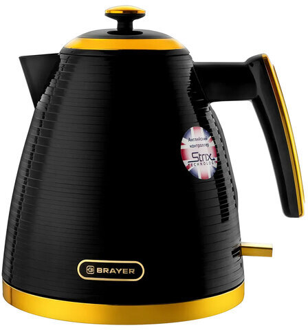 Чайник BRAYER BR1025, 1,7 л, 2200 Вт, закрытый нагревательный элемент, пластик, черный