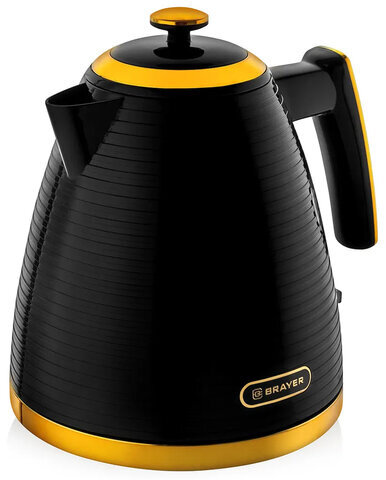 Чайник BRAYER BR1025, 1,7 л, 2200 Вт, закрытый нагревательный элемент, пластик, черный