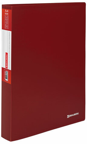Папка 80 вкладышей BRAUBERG "Office", красная, 0,8 мм, 271332