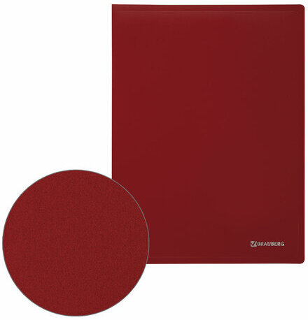 Папка 80 вкладышей BRAUBERG "Office", красная, 0,8 мм, 271332