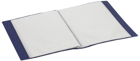 Папка 100 вкладышей BRAUBERG диагональ, темно-синяя, 0,9 мм, 221333