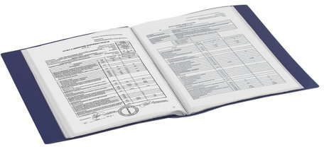 Папка 100 вкладышей BRAUBERG диагональ, темно-синяя, 0,9 мм, 221333