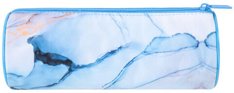 Пенал-тубус BRAUBERG, с эффектом Soft Touch, мягкий, "Blue marble", 22х8 см, 271570