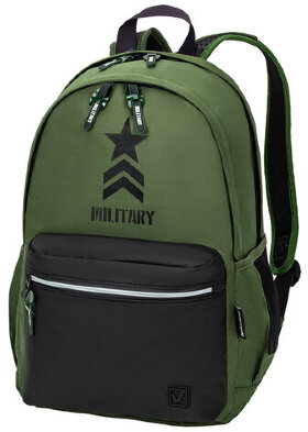 Рюкзак BRAUBERG FASHION CITY универсальный, 2 отделения, &quot;Military&quot;, хакки, 46х31х15 см, 271670