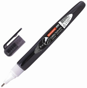 Ручка-корректор BRAUBERG, 8 мл, металлический наконечник, черный корпус, 225214