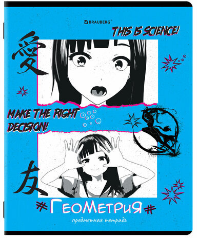Тетради предметные, КОМПЛЕКТ 12 ПРЕДМЕТОВ, "ANIME", 48 л., глянцевый УФ-лак, BRAUBERG, 404608