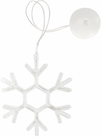 Световая фигура на присоске ЗОЛОТАЯ СКАЗКА "Снежинка", 12 LED, на батарейках, теплый белый, 591274