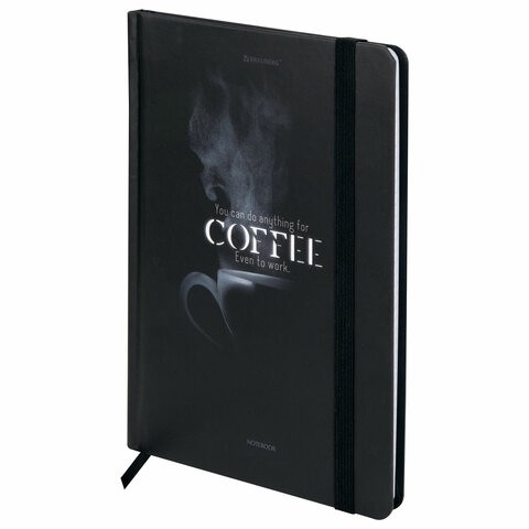 Блокнот с резинкой в клетку 96 л., А5 145х203 мм, твердая обложка, BRAUBERG, "Shadows", 116325