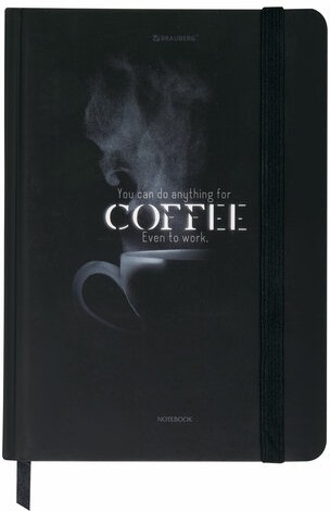 Блокнот с резинкой в клетку 96 л., А5 145х203 мм, твердая обложка, BRAUBERG, "Shadows", 116325