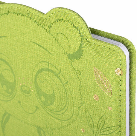 Дневник 1-4 класс 48 л., кожзам (твердая с поролоном), фигурный край, фольга, ЮНЛАНДИЯ, "Панда", 106182