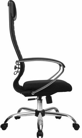 Кресло офисное МЕТТА "К-27" хром, ткань, сиденье и спинка мягкие, черное