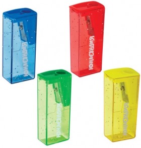 Точилка ЮНЛАНДИЯ "Космо", с контейнером, пластиковая, корпус ассорти, 228452