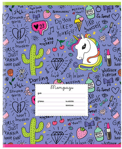 Тетрадь 24 л. BRAUBERG линия, обложка картон, "ЯРКИЙ МИКС", 106488