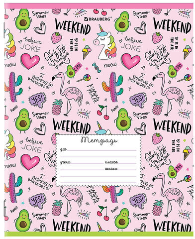 Тетрадь 24 л. BRAUBERG линия, обложка картон, "ЯРКИЙ МИКС", 106488