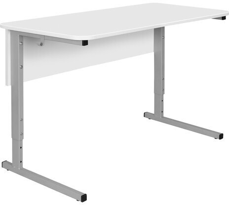 Стол-парта 2-местный, регулируемый угол, СУТ.55-01, 1200х500х520-640 мм, рост 2-4, серый каркас, ЛДСП белая