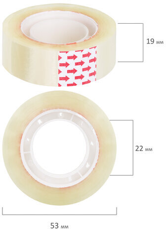 Клейкие ленты 19 мм х 33 м канцелярские BRAUBERG, КОМПЛЕКТ 4 шт., прозрачные, гарантированная длина, 228762