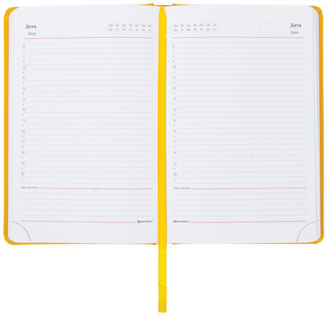 Ежедневник недатированный А5 (138x213 мм) BRAUBERG "Select", балакрон, 160 л., желтый, 111662