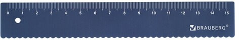 Набор чертежный металлический BRAUBERG (линейка 15 см, 2 треугольника, транспортир), 210816