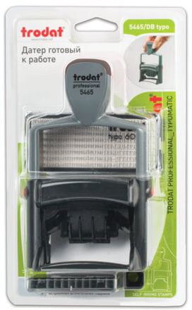 Датер самонаборный металлический, 4 строки+дата, оттиск 56х33 мм, сине-красный, TRODAT 5465BANK, кассы в комплекте, 62166