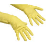 Перчатки хозяйственные резиновые VILEDA "Контракт" с х/б напылением, размер M (средний), желтые, 101017