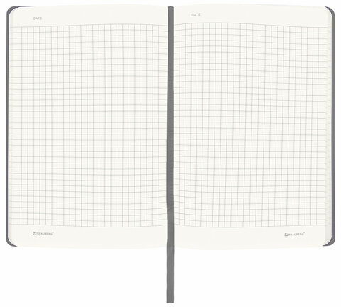Блокнот А5 (130х210 мм), BRAUBERG ULTRA, балакрон, 80 г/м2, 96 л., клетка, серый, 113036