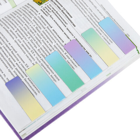 Закладки для книг МАГНИТНЫЕ, "GRADIENT", набор 12 шт., 60x20 мм, BRAUBERG, 113170