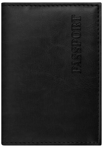 Обложка для паспорта STAFF "Profit", экокожа, мягкая изолоновая вставка, "PASSPORT", черная, 237183