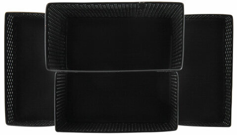 Подставка-органайзер BRAUBERG "Germanium", 4 секции, 160х80х110 мм, черная, металл, 237982