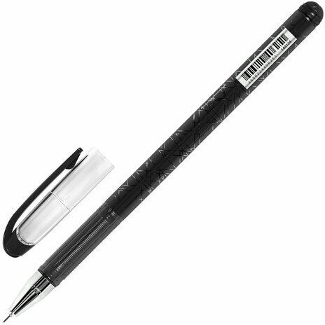 Ручка гелевая BRAUBERG "Profi-Gel PRO", ЧЕРНАЯ, линия письма 0,4 мм, игольчатый наконечник 0,5 мм, печать на корпусе, 144124
