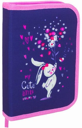 Пенал BRAUBERG, 1 отделение, 2 откидные планки, полиэстер, 21х14 см, &quot;Little Bunny&quot;, 270311