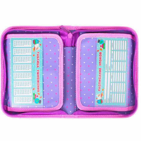 Пенал BRAUBERG, 1 отделение, 2 откидные планки, полиэстер, 21х14 см, "Little Bunny", 270311