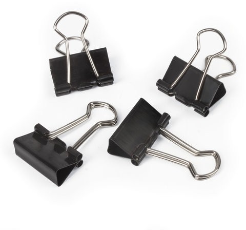 Зажимы для бумаг ОФИСМАГ, КОМПЛЕКТ 12 шт., 19 мм, на 60 листов, черные, картонная коробка, 225154