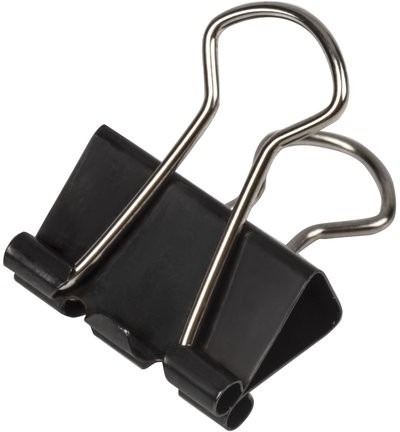 Зажимы для бумаг ОФИСМАГ, КОМПЛЕКТ 12 шт., 19 мм, на 60 листов, черные, картонная коробка, 225154