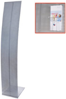 Стойка напольная для рекламных материалов (160х30х36 см), без лотков, хром, ПАРУС-1, (лотки 290443-290445), 290441