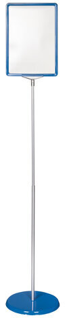 Стойка-инфодержатель напольная (ценникодержатель), 210x300 мм, А4, сталь, СИНЯЯ, BRAUBERG, 291034