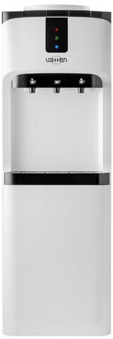 Кулер для воды VATTEN V02WKB, напольный, НАГРЕВ/ОХЛАЖДЕНИЕ КОМПРЕССОР, холодильник, 3 крана, белый, 0604, УТ-00000604