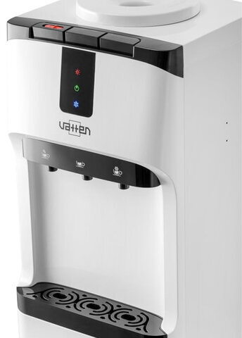 Кулер для воды VATTEN V02WKB, напольный, НАГРЕВ/ОХЛАЖДЕНИЕ КОМПРЕССОР, холодильник, 3 крана, белый, 0604, УТ-00000604