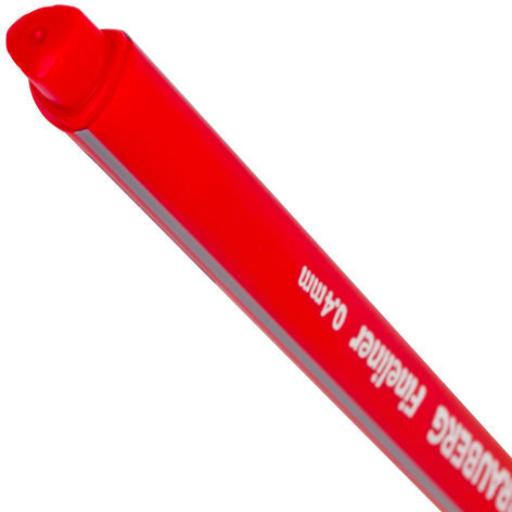 Ручка капиллярная (линер) BRAUBERG "Aero", КРАСНАЯ, трехгранная, металлический наконечник, линия письма 0,4 мм, 142254