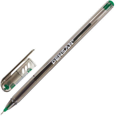 Ручка шариковая масляная PENSAN "My-Tech", ЗЕЛЕНАЯ, игольчатый узел 0,7 мм, линия 0,35 мм, 2240/25