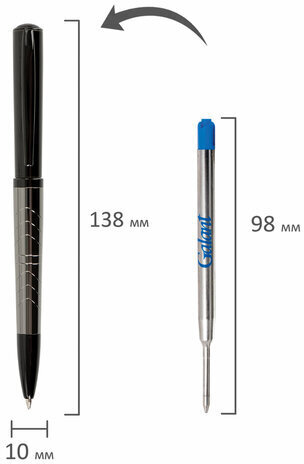 Ручка подарочная шариковая GALANT "PUNCTUM", корпус черный/оружейный металл, детали черные, узел 0,7 мм, синяя, 143521