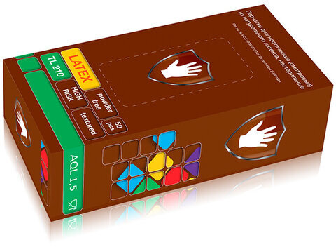 Перчатки латексные смотровые КОМПЛЕКТ 25 пар (50 шт.), XL (очень большой), синие, SAFE&CARE High Risk DL/TL210