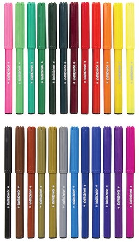 Фломастеры ЮНЛАНДИЯ 24 цвета, "УРОКИ РИСОВАНИЯ", вентилируемый колпачок, ПВХ, 151418