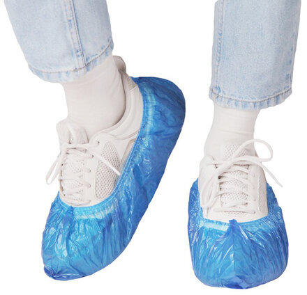 Бахилы двойные КОМПЛЕКТ 1000 штук (500 пар) СУПЕР ЭКСТРА евроблок, размер 39х14 см, 46 мкм, 5 г, ELEGREEN