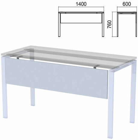 Царга к столам на металлокаркасе "Арго", шириной 1400 мм, серый
