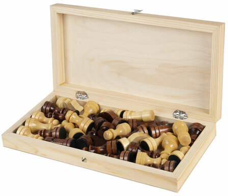 Шахматы обиходные, деревянные, лакированные, глянцевые, доска 29х29 см, ЗОЛОТАЯ СКАЗКА, 665362