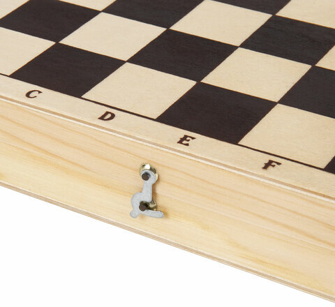 Шахматы обиходные, деревянные, лакированные, глянцевые, доска 29х29 см, ЗОЛОТАЯ СКАЗКА, 665362