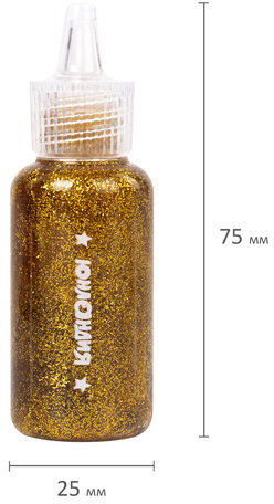 Гель с блестками ЮНЛАНДИЯ, для декора, поделок, DIY, творчества, оформления, 6 ярких цветов (4 цв - 10,5 мл и золото/серебро - 20мл), 662256