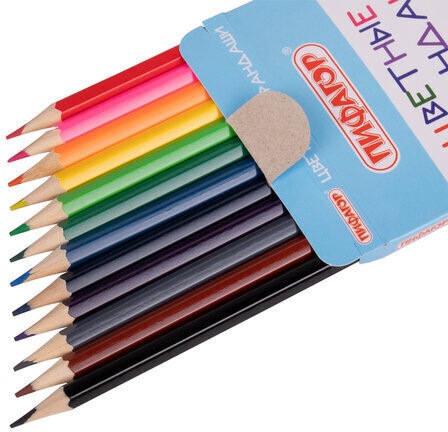 Карандаши цветные ПИФАГОР "Веселые акулята", 12 цветов, классические, заточенные, 181816