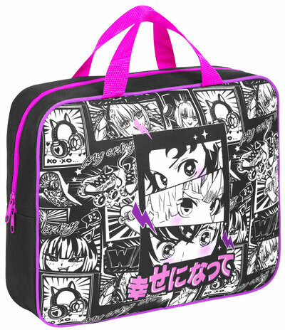 Папка на молнии с ручками А4, мешок для обуви 42х33 см, пенал 20х10 см, "Anime movie", НАБОР BRAUBERG, 272101